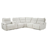 Salida-(6)6-Piece Modular Power Reclining Sectional with Power Headrests image