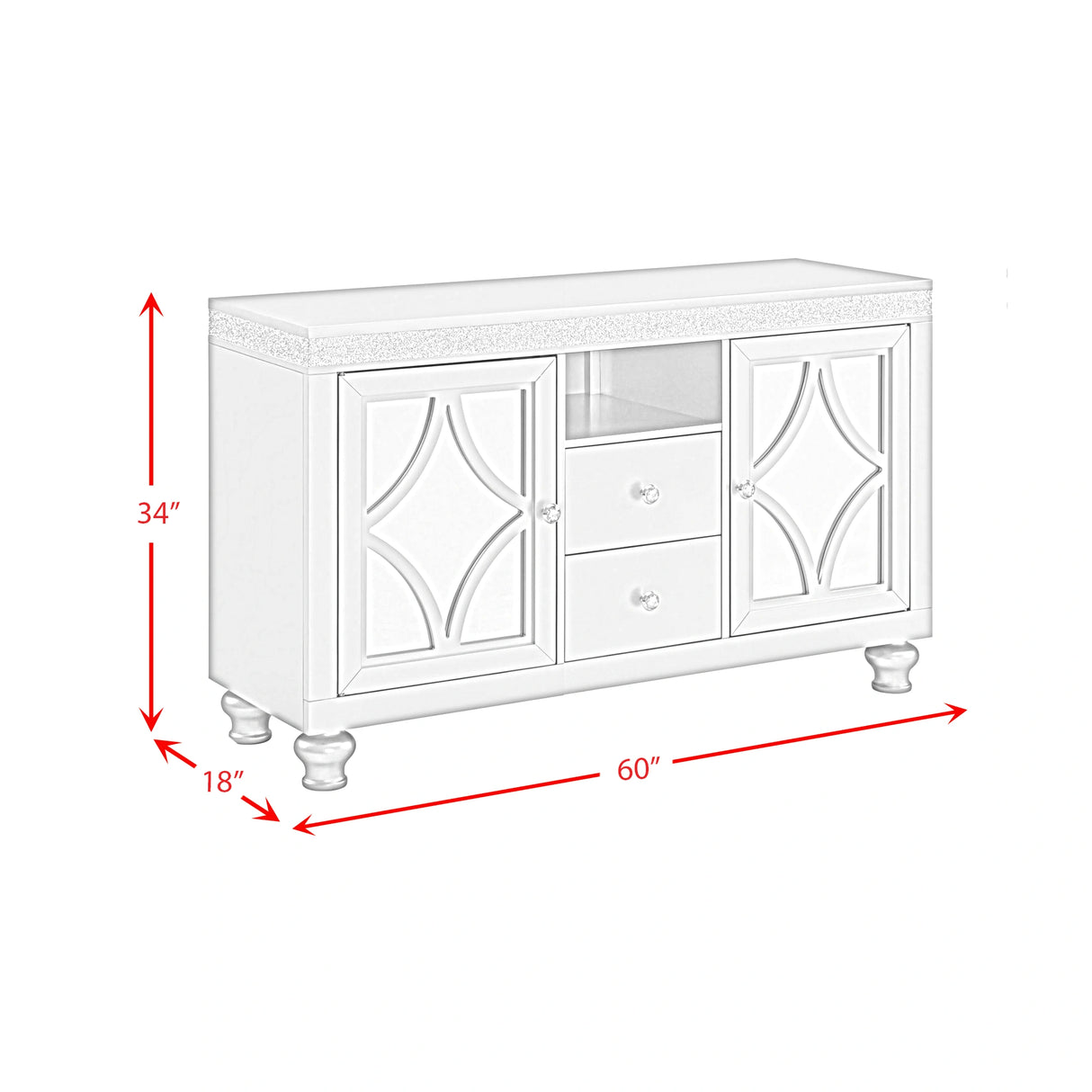 Avril 60" TV Stand in Silver