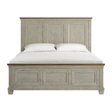 Farmington Panel Bed in Medium Brown and Washed Stone