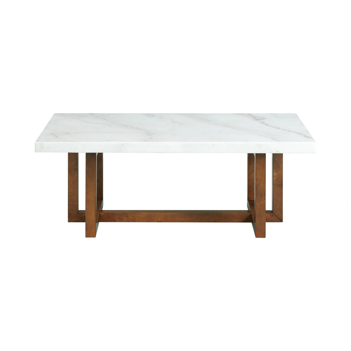 Morris Coffee Table in Espresso W/White Marble Top (3A Packing)