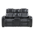 Apex-Power Double Reclining Love Seat with Center Console, Power Headrests, Storage Arms with Cup Holders, Wireless charger, Air Massage and Heat, LED Lighting and Charging Ports image