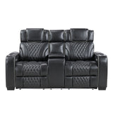 Apex-Power Double Reclining Love Seat with Center Console, Power Headrests, Storage Arms with Cup Holders, Wireless charger, Air Massage and Heat, LED Lighting and Charging Ports image