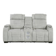 Ronan-Double Reclining Love Seat with Center Console, Wireless Speakers, Storage Arms, Cup holders and LED image