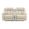 Huron-Power Double Reclining Love Seat with Center Console, Wireless Speakers, LED and Charging Ports image