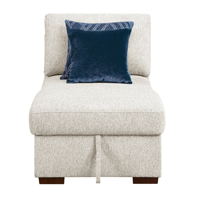 Isla-Armless Convertible Storage Chaise with Click Motion Drop Down Bed image