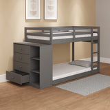 Bunk Bed (T/T) w/4 Drawers & 3 Compartments