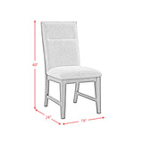 Axel 5PC Standard Height Dining Set in Espresso-Round Table and Four Light Grey Fabric Chairs