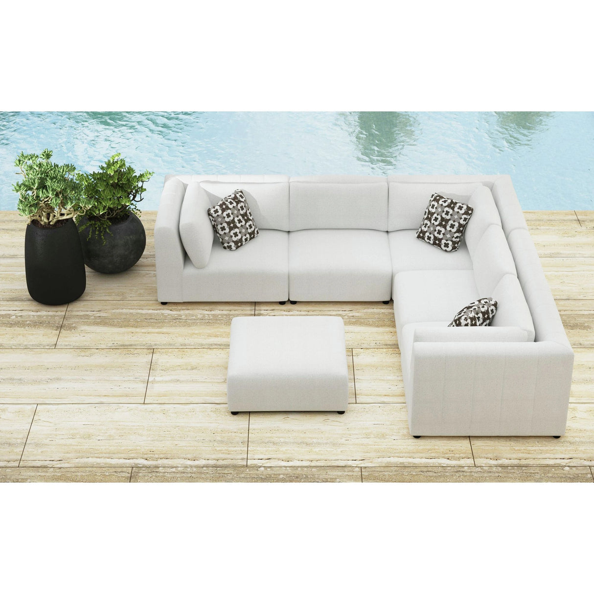 Zandara Modular Armless Chair - Olefin Beige