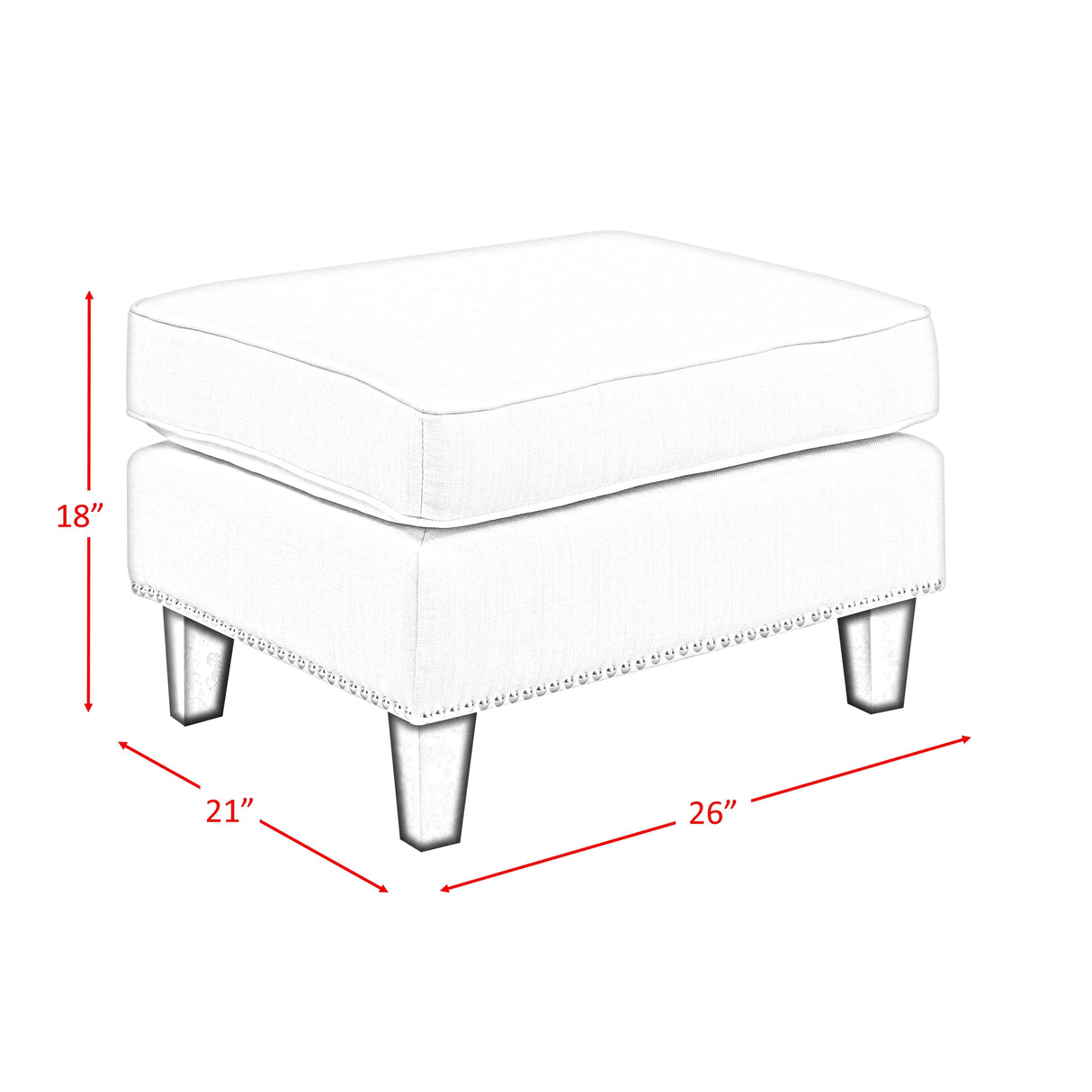 Erica 497 Ottoman W/Chrome Nail (ISTA 3)