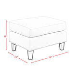 Erica 497 Ottoman W/Chrome Nail (ISTA 3)