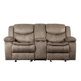 Bastrop Double Glider Reclining Loveseat in Brown 8230FBR-2
