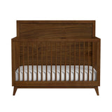 Malia Crib with High Headboard and Guardrail in Walnut
