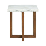 Morris End Table in Espresso W/White Marble Top (3A Packing)