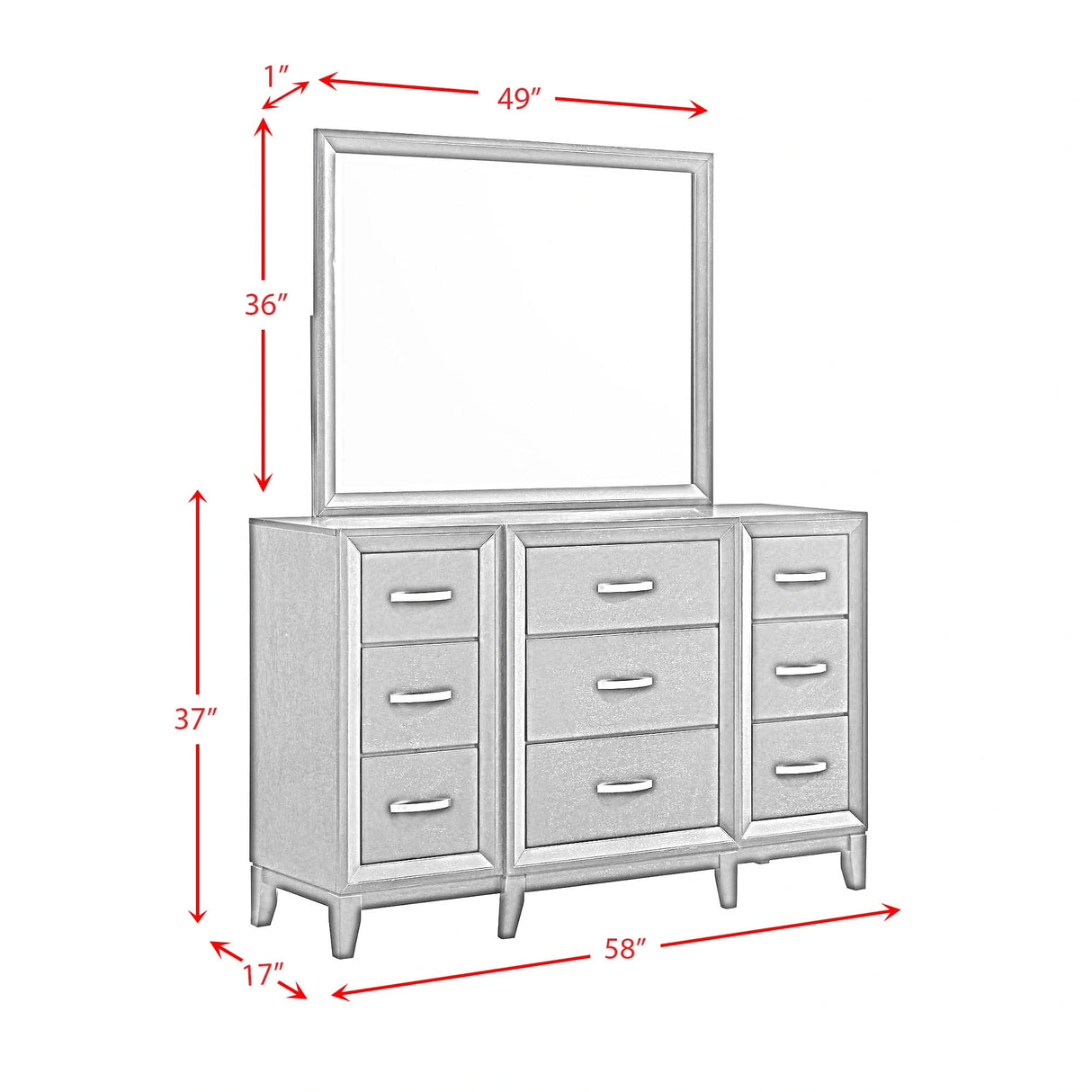 Beaumont Dresser & Mirror in Merlot