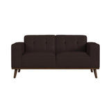Destiny Loveseat with Wood Front in Pebble Brown