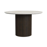 Sylvie 5PC Standard Height Dining Set in Dark Brown-Round Table and Four Chairs