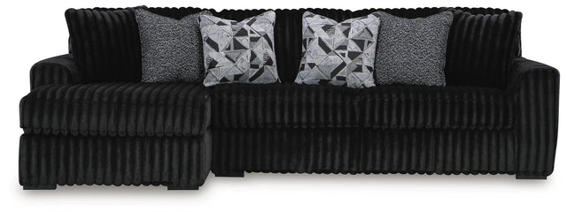 Midnight-Madness Sectional Sofa with Chaise - Onyx