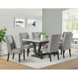 Everdeen Side Chair w/ Grey Fabric and Nail Heads in Charcoal (2 Per Carton)