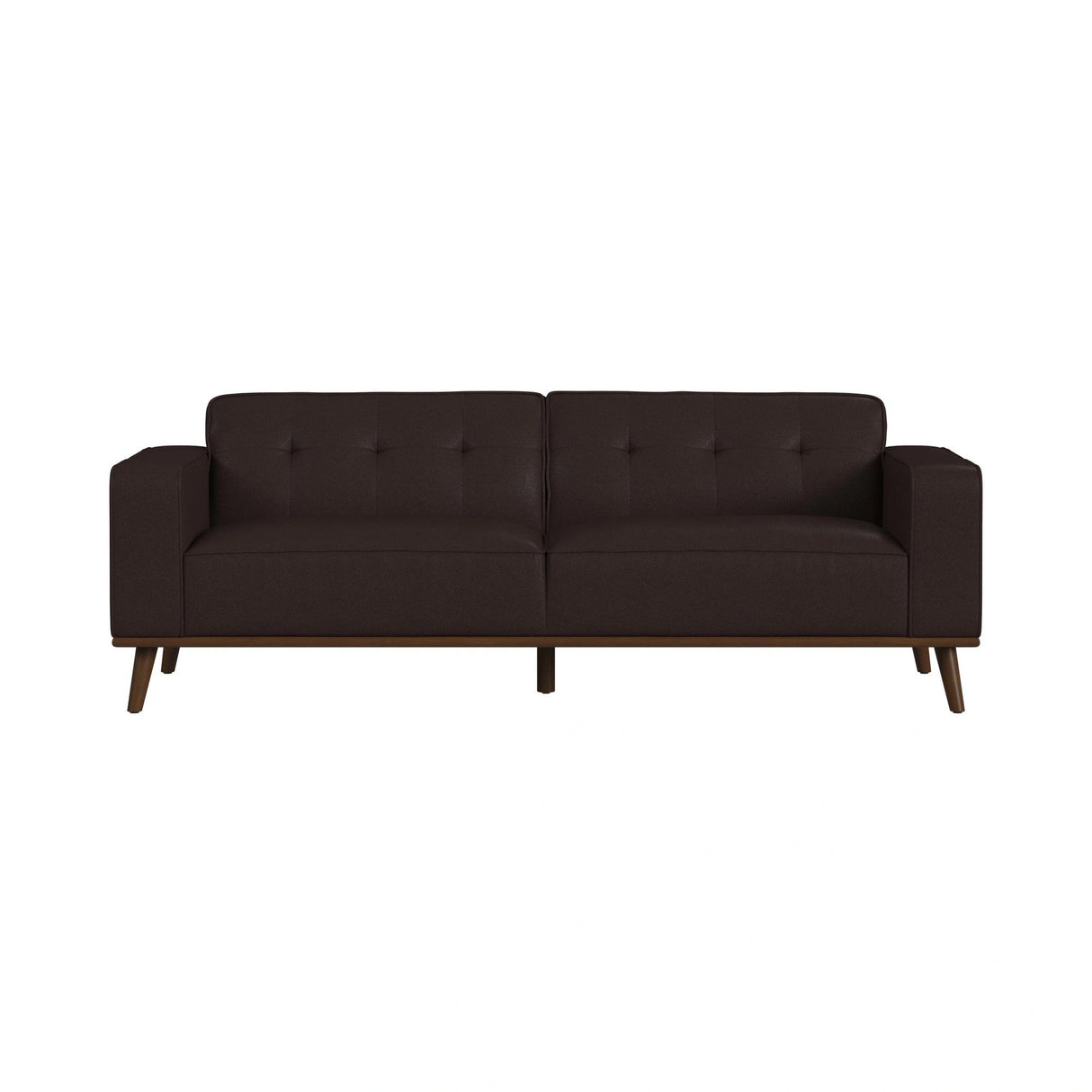 Destiny Sofa with Wood Front in Pebble Brown