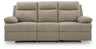 Side-Swipe Reclining Sofa with Drop Down Table