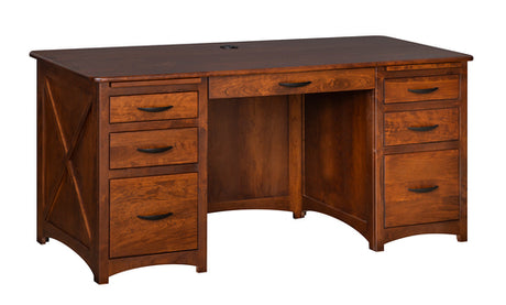 9191 66" Desk W/ 2 File Drawers