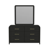 Ridgemont Dresser and Mirror Set in Black with Grain