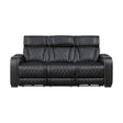 Fairway-Power Double Reclining Sofa with Center Drop-Down Cup Holders, Power Headrests, Storage Arms(Top and Side), Cup holders and Reading Lights, Two Wireless Chargers, Charging Ports and LED Lighting image
