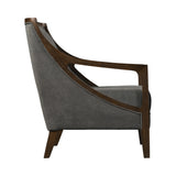 Hopkins Chair w/Brown Arm Columbia Charcoal