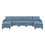 Garren-(7)7-Piece Sectional with Storage and Two Ottomans image