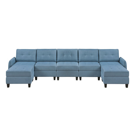Garren-(7)7-Piece Sectional with Storage and Two Ottomans image