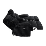 Admiral Loveseat with Console in Masis Black