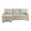 Gallatin-(2)2-Piece Sectional with Left Chaise and Drop-Down Cup holders, Storage Pouch, Pull-out Bed and Hidden Storage image