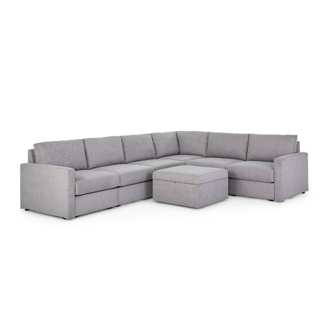 Flex 6-Seat Sectional with Standard Arm and Storage Ottoman - 5000003543