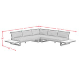 Cabana Three Piece Outdoor Living Set with Dark Grey Olefin in Black