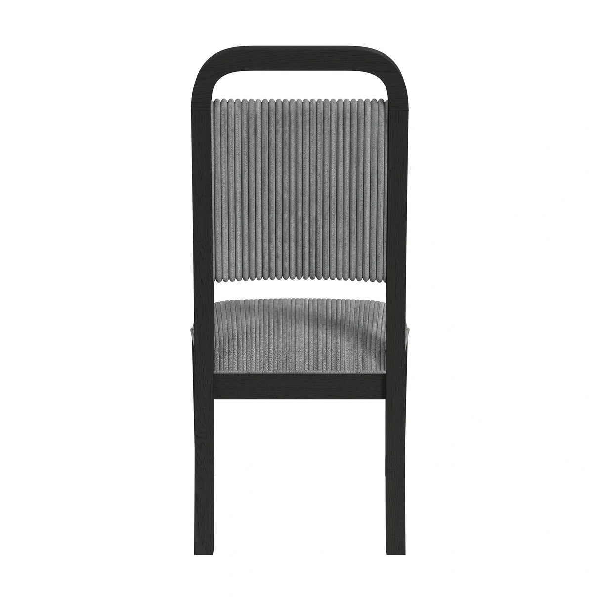 Ridgemont Dining Side Chair with Grey Fabric in Black with Grain (2 Per Carton)