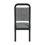 Ridgemont Standard Height Dining Set in Black with Grain-Table and Four Grey Fabric Chairs