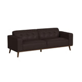 Destiny Sofa with Wood Front in Pebble Brown