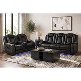 Carlo Power Motion Loveseat with Power Headrest, Console and LED