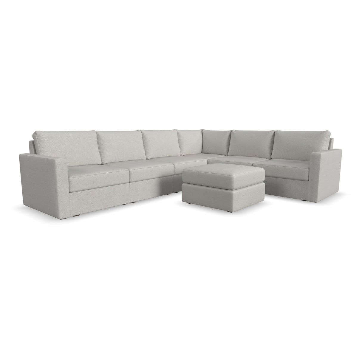 Flex 6-Seat Sectional with Standard Arm and Ottoman