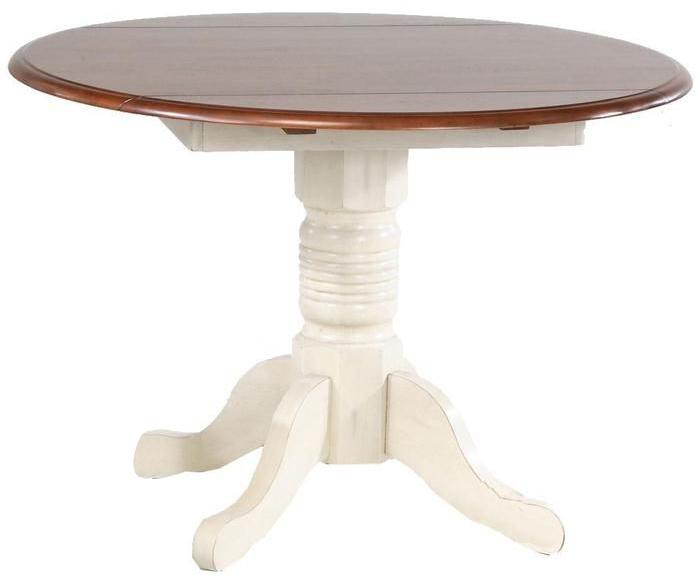 A-America British Isles 42" Dropleaf Dining Table in Merlot/Buttermilk