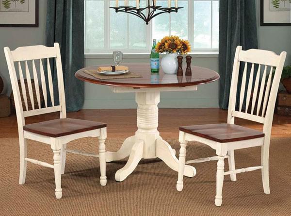 A-America British Isles 42" Dropleaf Dining Table in Merlot/Buttermilk