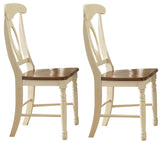 A-America British Isles Napoleon Side Chair in Merlot/Buttermilk (Set of 2)
