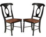 A-America British Isles Napoleon Side Chair in Oak/Black (Set of 2)