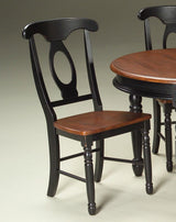 A-America British Isles Napoleon Side Chair in Oak/Black (Set of 2)