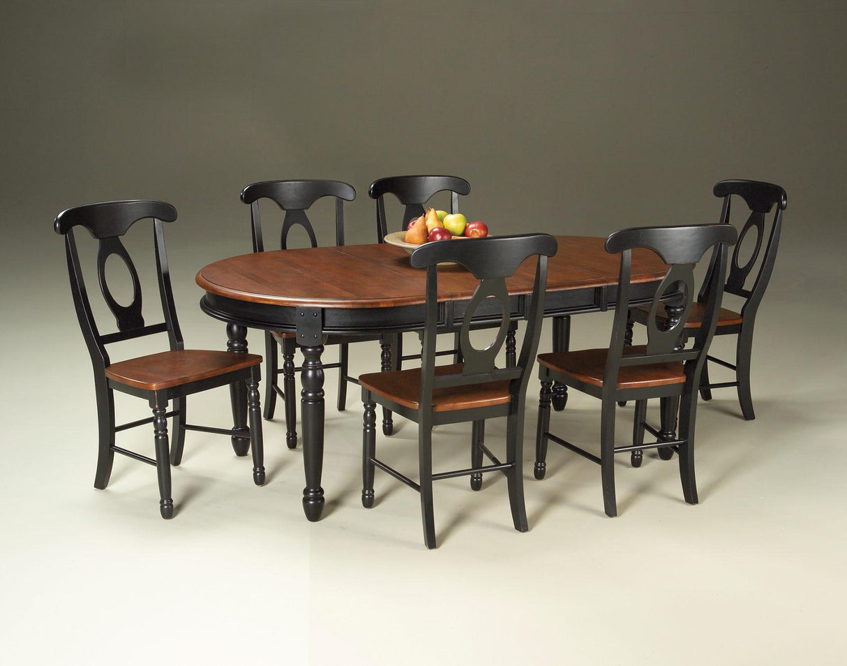 A-America British Isles Napoleon Side Chair in Oak/Black (Set of 2)