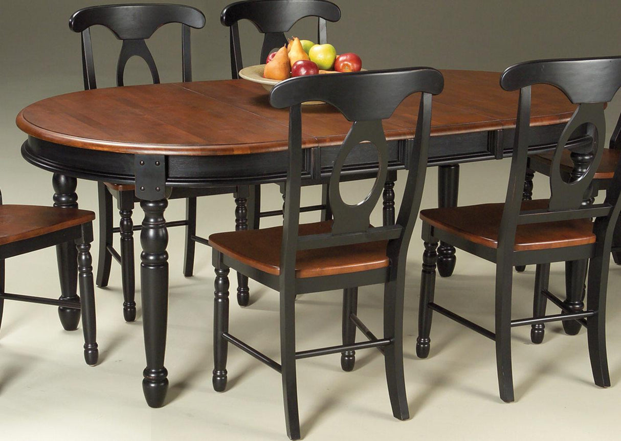 A-America British Isles Oval Leg Dining Table in Oak/Black