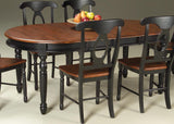 A-America British Isles Oval Leg Dining Table in Oak/Black