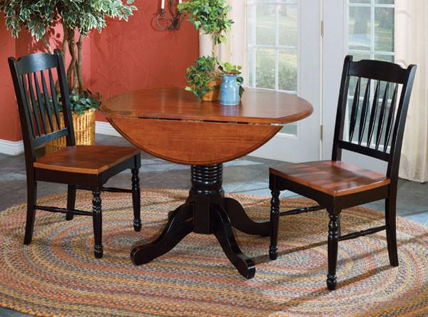 A-America British Isles Slatback Side Chair in Oak/Black (Set of 2)