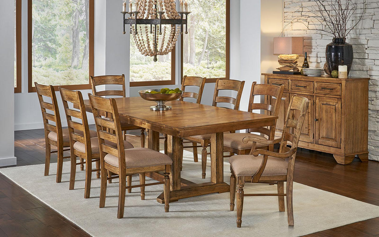 A-America Furniture Bennett Ladderback Upholstered Side Chair in Smoky Quartz (Set of 2)