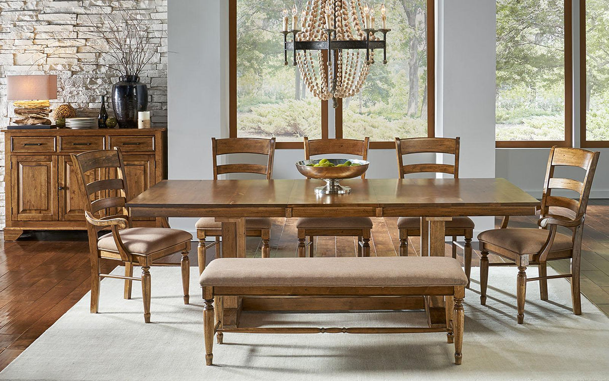 A-America Furniture Bennett Rectangular Trestle Table in Smoky Quartz